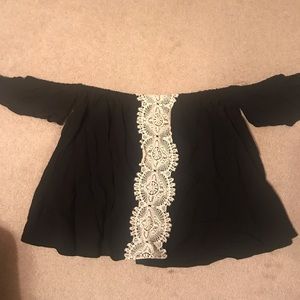 Black off the shoulder top